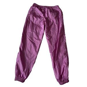Sergio Tacchini Womens Vintage Purple Nylon Track Pants Size 12 With Green & Tea